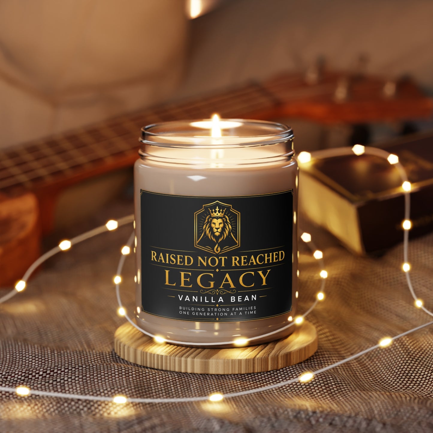 Vanilla Bean Soy Candle — "Raised Not Reached" Legacy Scented Jar (9oz)