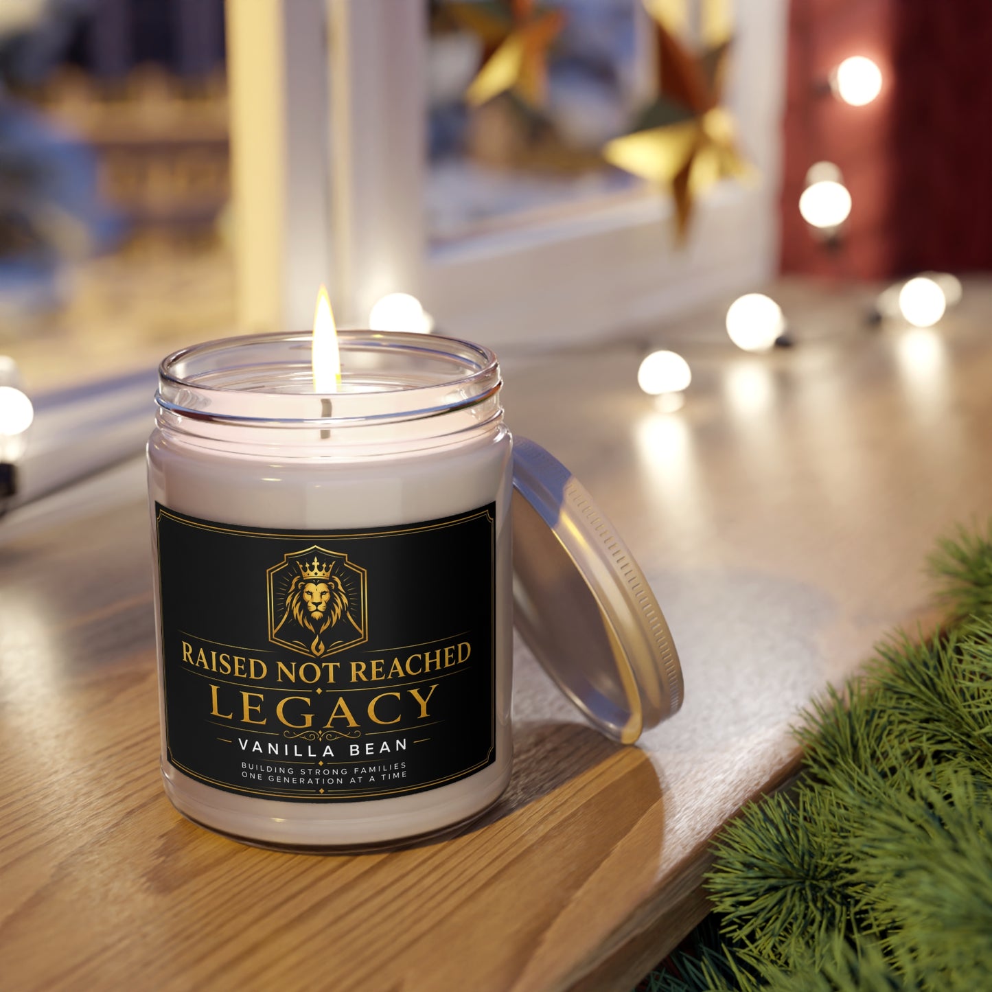 Vanilla Bean Soy Candle — "Raised Not Reached" Legacy Scented Jar (9oz)