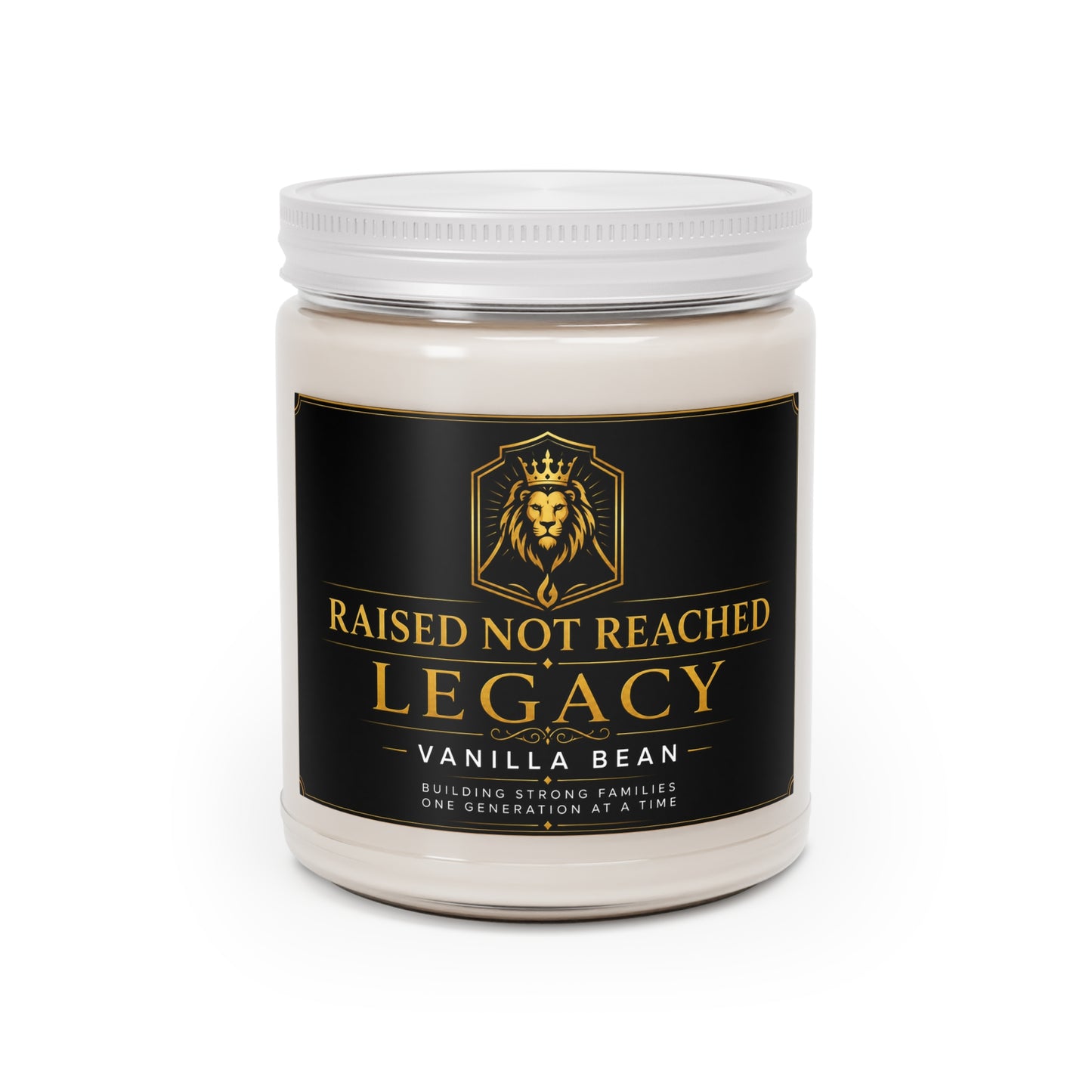 Vanilla Bean Soy Candle — "Raised Not Reached" Legacy Scented Jar (9oz)