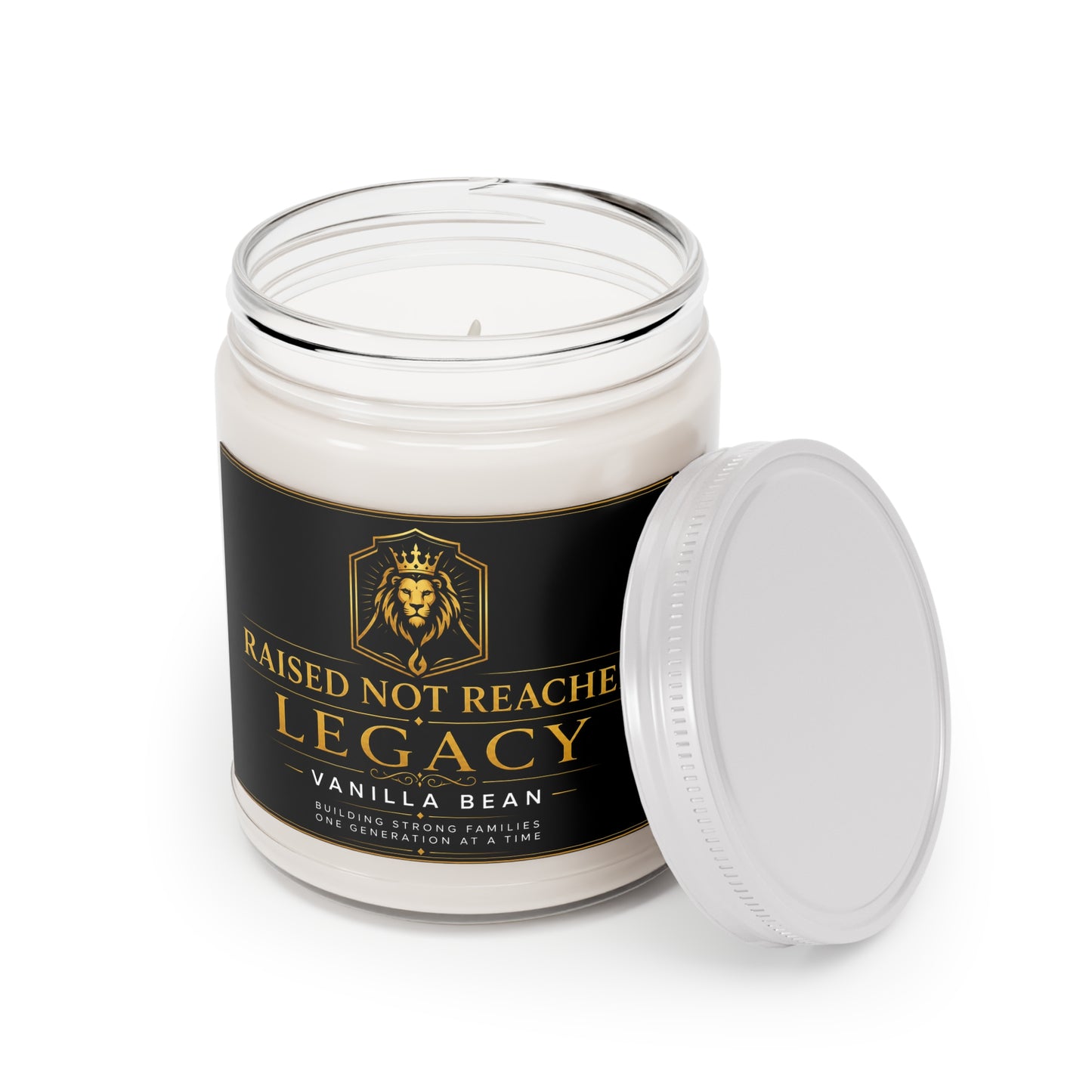 Vanilla Bean Soy Candle — "Raised Not Reached" Legacy Scented Jar (9oz)